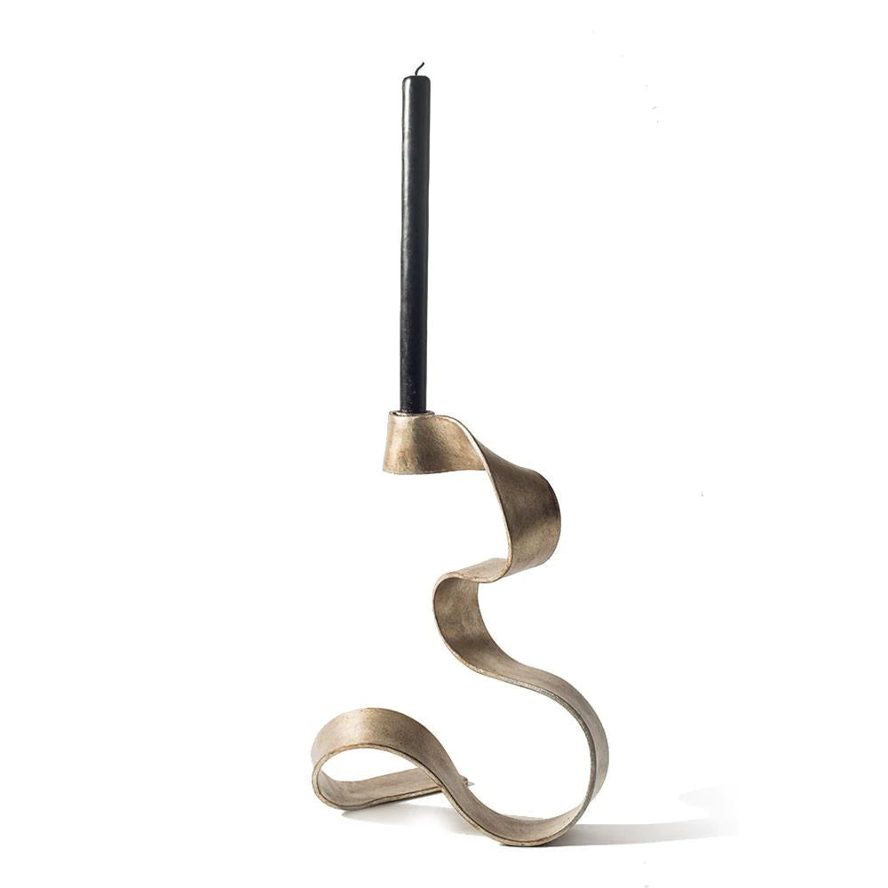 The Ribbon Candlestick — detail view — handcrafted home accessory by Rachel Horn Studio, San Miguel de Allende, Mexico